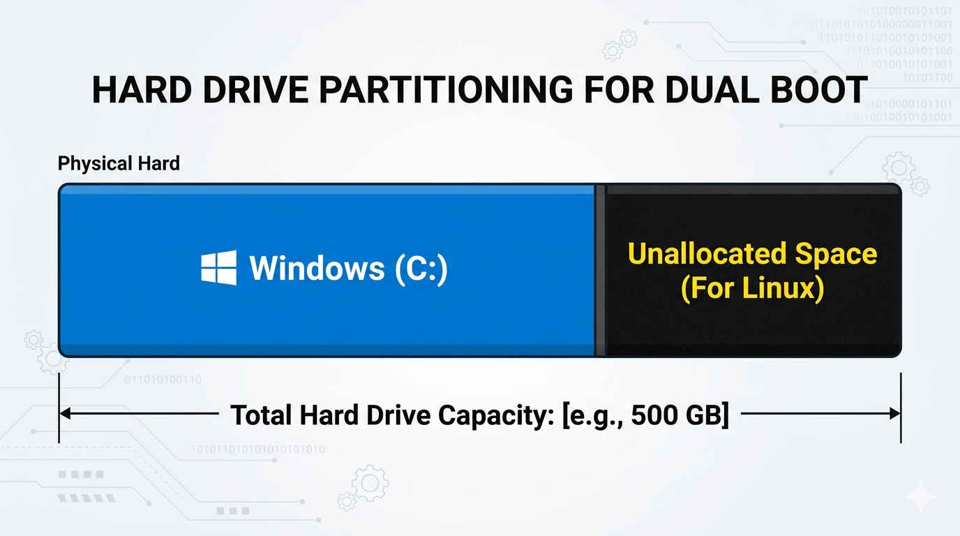 Disk partition for dual boot